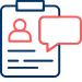 survey icon with clipboard and speech bubble